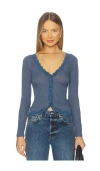 Free People X Intimately Fp Big Love Cardi In Blue