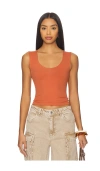 Free People X Intimately Fp Clean Lines Muscle Cami In Brown