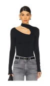 Free People Nahtlos Verarbeitetes Langarmshirt Cut It Out In Black