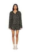 Free People Early Morning Cotton Shorts Pajamas In Black Combo