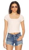 FREE PEOPLE X INTIMATELY FP END GAME POINTELLE BABY TEE