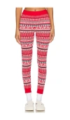 Free People Falala Fair Isle Leggings In 레드 콤보