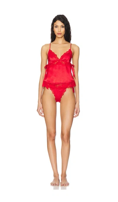 Free People X Intimately Fp First Blush Cami And Panty Set In Goji Berry