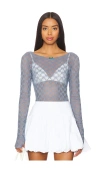 Free People X Intimately Fp From Me To You Long Sleeve In Blue