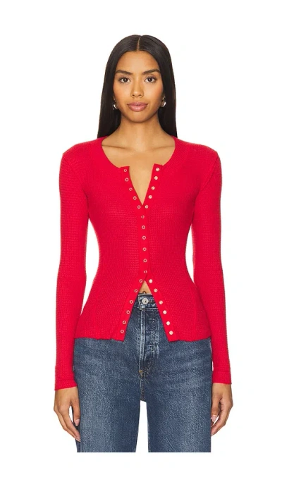Free People X Intimately Fp Going Places Cardi In Cherry Crush