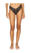 Free People X Intimately Fp Lace Lover Thong In Black