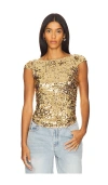 Free People X Intimately Fp Late Last Night Tee In Gold