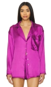 Free People X Intimately Fp Like Honey Pj Shirt In Vivid Viola