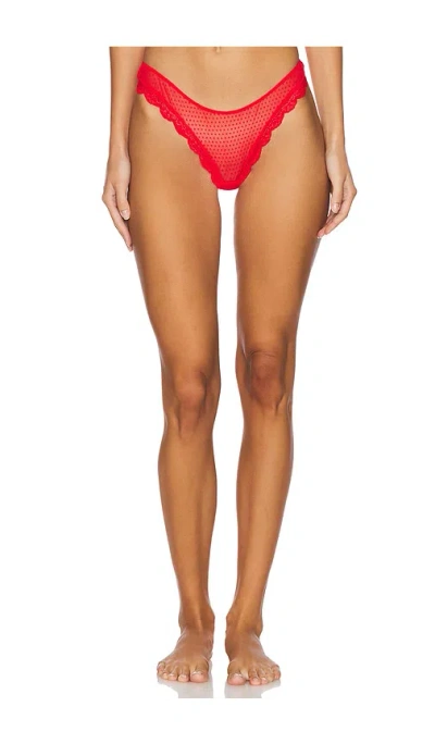 Free People X Intimately Fp Mid Week Thong In Fiery Red