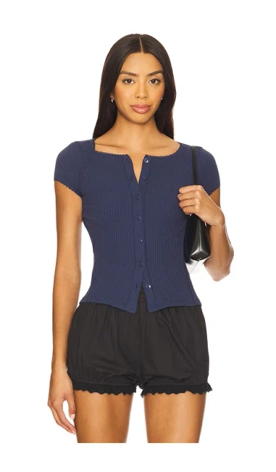 Free People X Intimately Fp Most Wanted Cardi In Blue