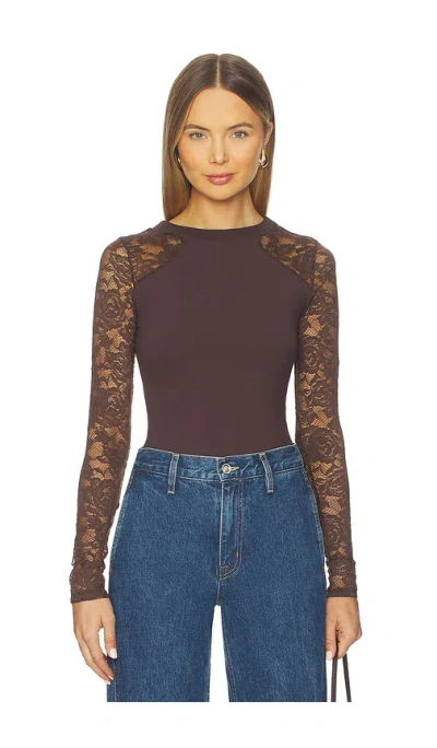 Free People X Intimately Fp No Excuses Long Sleeve In Brown