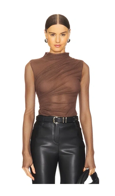 Free People X Intimately Fp On My Way Bodysuit In Chocolate