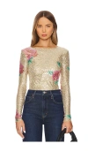 Free People Gold Rush Sequin Top In Metallic Gold