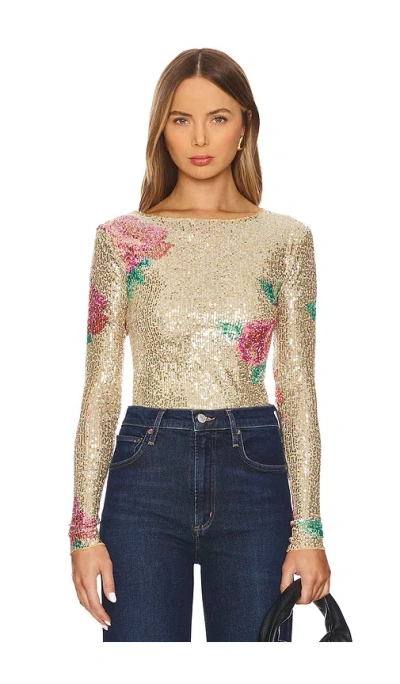 FREE PEOPLE X INTIMATELY FP PRINTED GOLD RUSH LONG SLEEVE