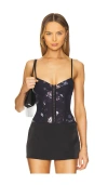 Free People X Intimately Fp Printed Night Rhythm Bodysuit In Black