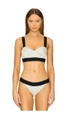 Free People X Intimately Fp Printed Viva La Longline Bra In Ivory