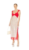 Free People Suddenly Fine Floral Print Cutout Lace Trim Nightgown In 茶色拼接