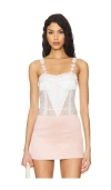 Free People X Intimately Fp Sweet Cheeks Bodysuit In 白色拼接