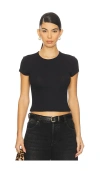 Free People X Intimately Fp Wait A Minute Baby Tee In Black