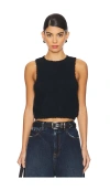 Free People X Intimately Fp Warm Fluff Crop Top In Black