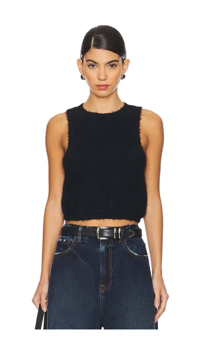 Free People X Intimately Fp Warm Fluff Crop Top In Black