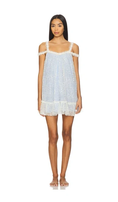 Free People X Intimately Heartbreaker Mini Slip Dress In Blue