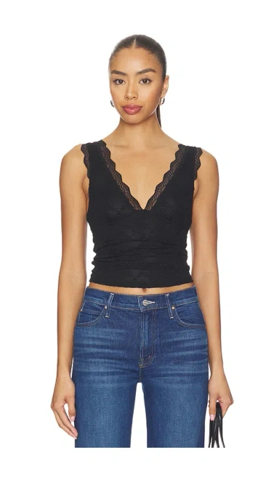 Free People X Intimately Loved You First Lace Tank In Black