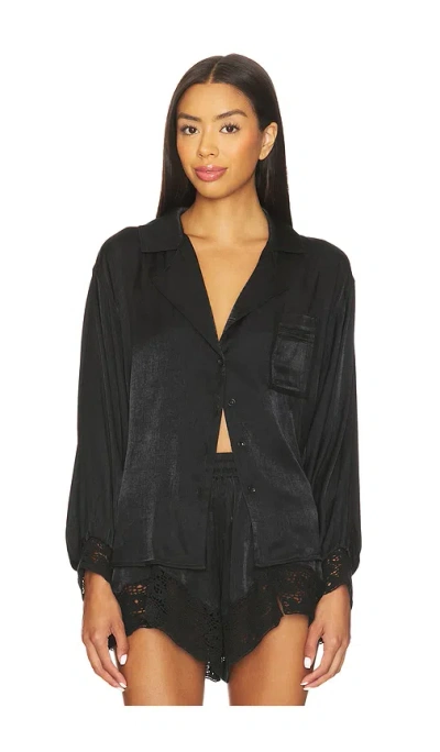 Free People X Intimately Midnight Muse Sleep Shirt In Black