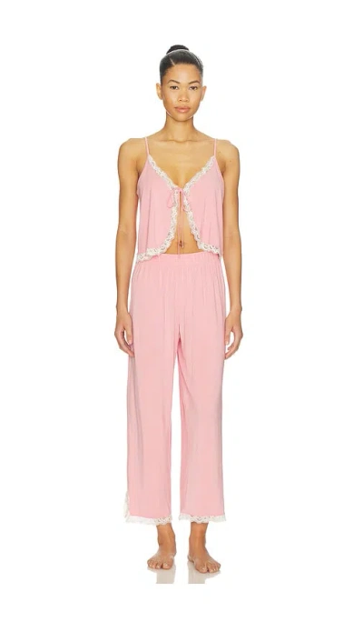 Free People X Intimately Sleepless Summer Pant Set In Pink