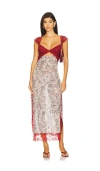 Free People Suddenly Fine Floral Print Cutout Lace Trim Nightgown In Multi