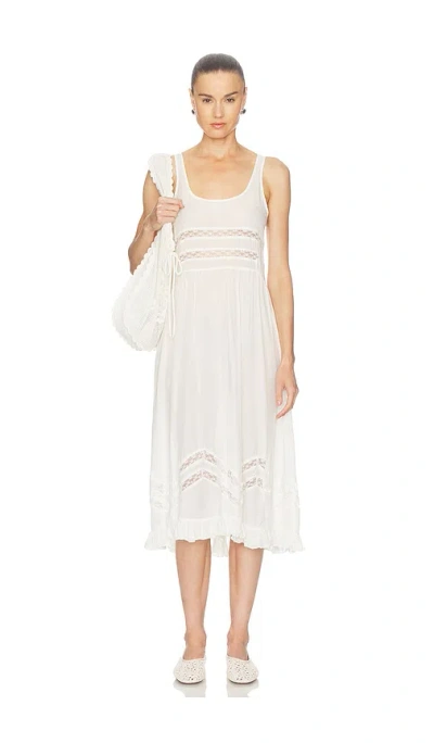 Free People X Intimately Voile And Lace Midi Dress In White