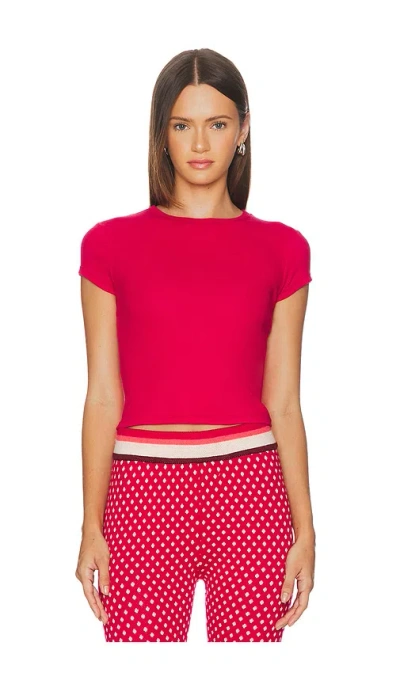 Free People X Intimately Wait A Minute Baby Tee In Red