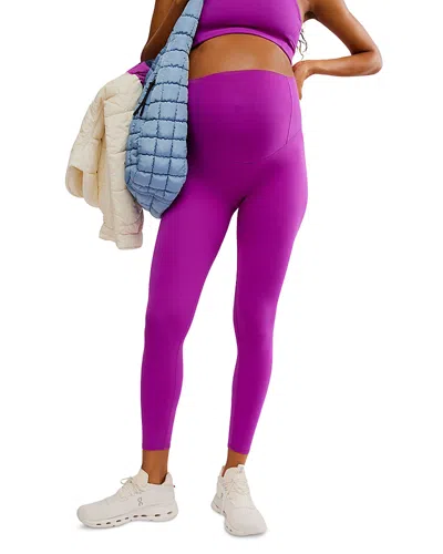 Free People X Maternity Hatch Never Better Leggings In Fluorenscent Berry