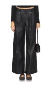 Free People X Revolve Afton Faux Leather Trouser In Black