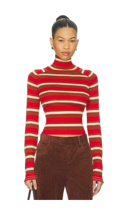 Free People X Revolve Breeze Striped Turtleneck Sweater In Multi