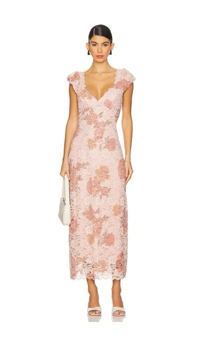 Free People X Revolve Butterfly Babe Lace Maxi Dress In Antique Combo