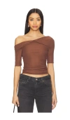 Free People X Revolve Cross My Heart Tee In Umber Earth