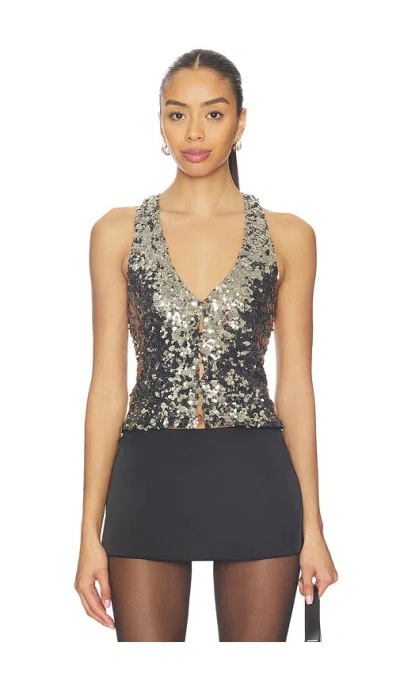 Free People X Revolve Faye Shine Vest In Gray