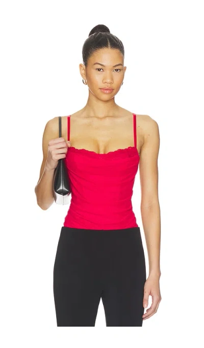 Free People X Revolve Hard Launch Corset Bodysuit In Red
