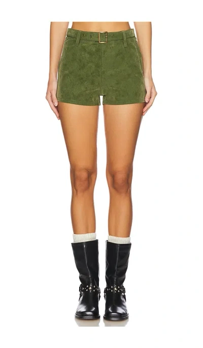 Free People X Revolve Jada Suede Micro Short In Chives