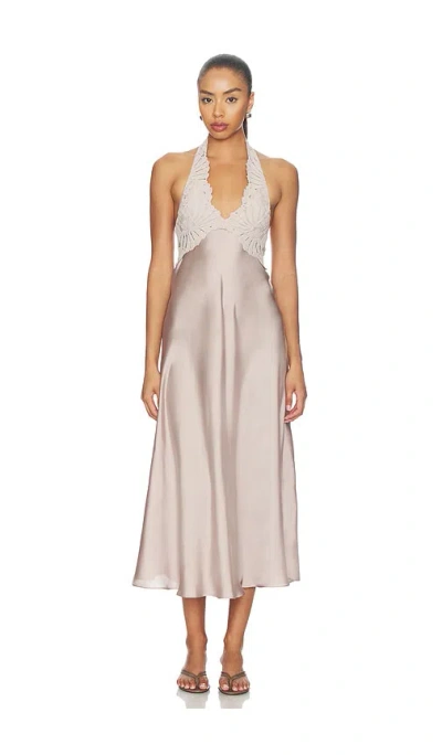 Free People X Revolve Might Be Something Satin Slip Dress In Brown