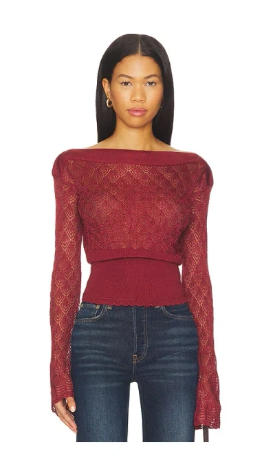 Free People X Revolve Now Or Never Sweater In Burgundy
