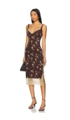 Free People X Revolve Party Crasher Midi Slip In Brown