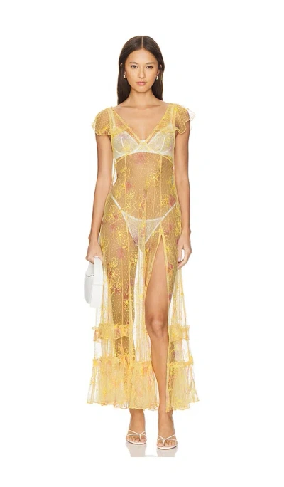 Free People X Revolve Postcard From Paris Maxi Dress In Yellow Combo