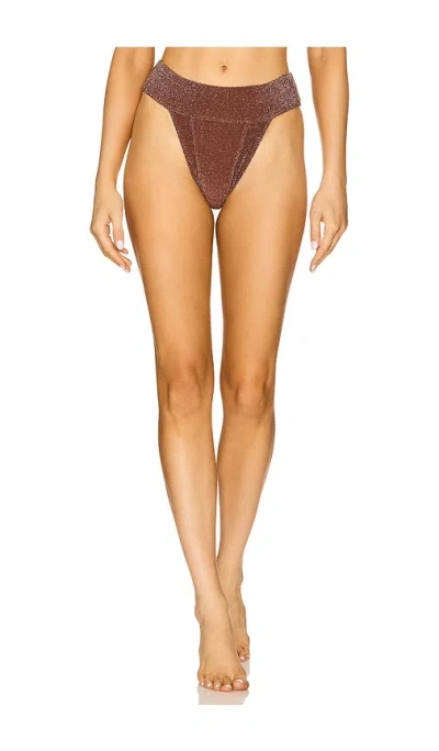 Free People X Revolve X Free-est Lurex Dylan High Waist Bottom In Noisette