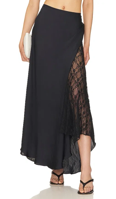 Free People X Revolve Make You Mine Slip Skirt In Black
