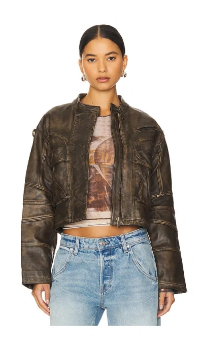 Free People X We The Free Adrienne Jacket In Brownie