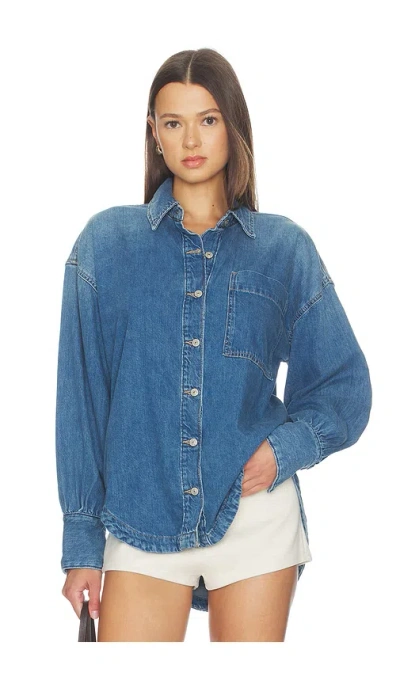 Free People X We The Free Ashley Denim Shirt In Blue
