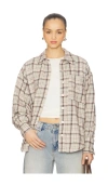 Free People X We The Free Ashley Plaid Shirt In Gold