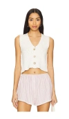 Free People X We The Free Ava Vest In Sugar Straw
